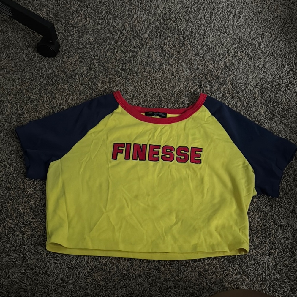 Yellow and Blue Finesse Crop Top